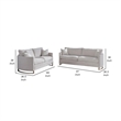 Pemberly Row 2 Piece Sofa and Loveseat Set with 4 Pillows in Beige Velvet