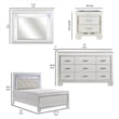 Pemberly Row 4Pc Queen Size Bedroom Set w/ Button Tufting & Mirror Trim in White