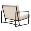 Pemberly Row Accent Armchair in Bone White Boucle Textured Fabric w/ Metal Legs