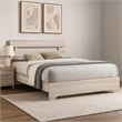 Pemberly Row Full Platform Bed with Panel Headboard in Low Profile White Wood