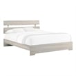 Pemberly Row King Platform Bed with Panel Headboard in Low Profile White Wood