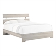 Pemberly Row Queen Platform Bed with Panel Headboard in Low Profile White Wood