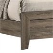 Pemberly Row King Panel Bed with Nailhead Trim in Ivory Fabric and Gray Wood