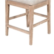 Pemberly Row Counter Height Chair Set of 2 w/ Gray Cushion in Natural Brown Wood