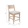Pemberly Row Counter Height Chair Set of 2 w/ Gray Cushion in Natural Brown Wood