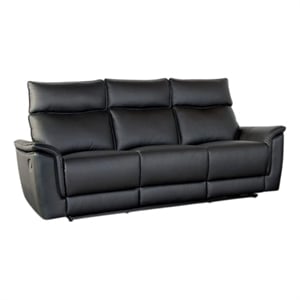 Pemberly Row 86&quot Manual Reclining Sofa in Black with Flared Padded Arms