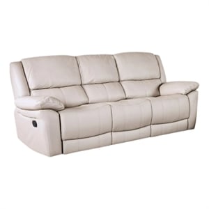 Pemberly Row 82&quot Manual Reclining Sofa in Off White with Pillow Top Arms