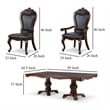 Pemberly Row 7 Piece Dining Set with Cherry Brown Wood Table and 6 Carved Chairs