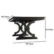 Pemberly Row 7 Pc Rectangular Dining Table Set with 6 Wingback Chairs in Black