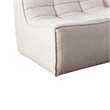 Pemberly Row 5Pc Sectional Sofa - Sand Beige Fabric w/ Scooped Seat Grid Tufting