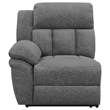 Pemberly Row Manual Recliner Sofa with 2 Consoles in Charcoal Gray