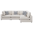 Pemberly Row 4 Pc Modular Sectional Sofa with 4 Jacquard Accent Pillows in Beige