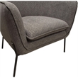 Pemberly Row Mid Century Accent Chair with Splayed Metal Legs in Gray Polyester