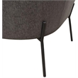 Pemberly Row Mid Century Accent Chair with Splayed Metal Legs in Gray Polyester