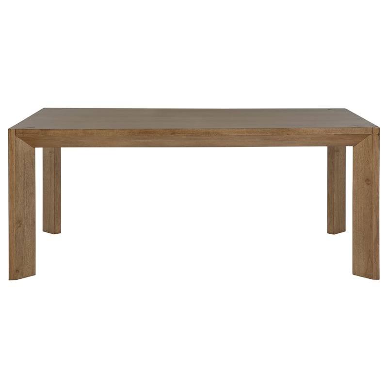 Pemberly Row 7 Pc Dining Table Set with 6 Chairs in Natural Brown & Oatmeal Gray