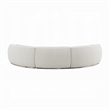 Pemberly Row Curved Sectional Sofa with 3 Pillows in Beige Boucle Fabric