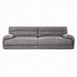 Pemberly Row Sofa with Rolled Cushioned Armrests in Gray Corduroy Upholstery