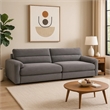 Pemberly Row Sofa with Rolled Cushioned Armrests in Gray Corduroy Upholstery