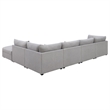 Pemberly Row 6 Piece Modular Sectional Sofa with Ottoman and 10 Pillows in Gray