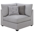 Pemberly Row 6 Piece Modular Sectional Sofa with Ottoman and 10 Pillows in Gray