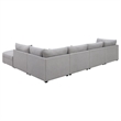 Pemberly Row 6 Piece Modular Sectional Sofa with Ottoman and 10 Pillows in Gray