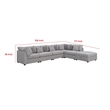 Pemberly Row 6 Piece Modular Sectional Sofa with Ottoman and 10 Pillows in Gray