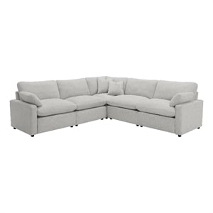 Pemberly Row 5Pc L-Shaped Modular Sectional Sofa with Power Reclining in Gray