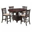 Pemberly Row 5 Piece Counter Height Dining Set with Expandable Leaf in Brown