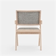 Pemberly Row Dining Armchair Set of 2 in Gray Fabric with Driftwood Brown Wood