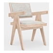 Pemberly Row Dining Armchair Set of 2 in Gray Fabric with Driftwood Brown Wood