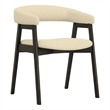 Pemberly Row Dining Chair Set of 2 with Curved Back in Gray and Vintage Black