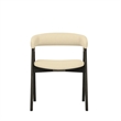 Pemberly Row Dining Chair Set of 2 with Curved Back in Gray and Vintage Black