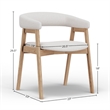 Pemberly Row Dining Chair Set of 2 with Curved Back in Gray and Brown Wood