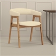 Pemberly Row Dining Chair Set of 2 with Curved Back in Gray and Brown Wood