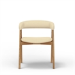 Pemberly Row Dining Chair Set of 2 with Curved Back in Gray and Brown Wood