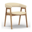 Pemberly Row Dining Chair Set of 2 with Curved Back in Gray and Brown Wood