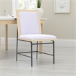 Pemberly Row Dining Side Chair Set of 2 in Gray with Black Metal Frame