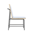 Pemberly Row Dining Side Chair Set of 2 in Gray with Black Metal Frame