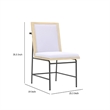 Pemberly Row Dining Side Chair Set of 2 in Gray with Black Metal Frame