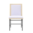Pemberly Row Dining Side Chair Set of 2 in Gray with Black Metal Frame