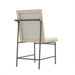 Pemberly Row Dining Side Chair Set of 2 in Gray with Black Metal Frame