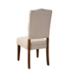 Pemberly Row Dining Chair Set of 2 with Tufted Beige Back in Brown Acacia Wood