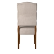 Pemberly Row Dining Chair Set of 2 with Tufted Beige Back in Brown Acacia Wood