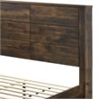 Pemberly Row Queen Wooden Bed with 2 Drawer Storage in Rustic Walnut Finish
