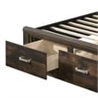 Pemberly Row Queen Wooden Bed with 2 Drawer Storage in Rustic Walnut Finish