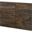 Pemberly Row Queen Wooden Bed with 2 Drawer Storage in Rustic Walnut Finish