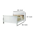Pemberly Row Transitional Queen Size Sleigh Bed with Wood Veneer in White