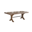 Pemberly Row Extendable Dining Table with Trestle Base and 18 Inch Leaf in Brown