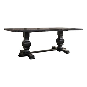 Pemberly Row Rectangular Dining Table with Double Pedestal in Vintage Black