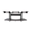 Pemberly Row Computer Desk with Keyboard Tray and 3 Stands in Gray